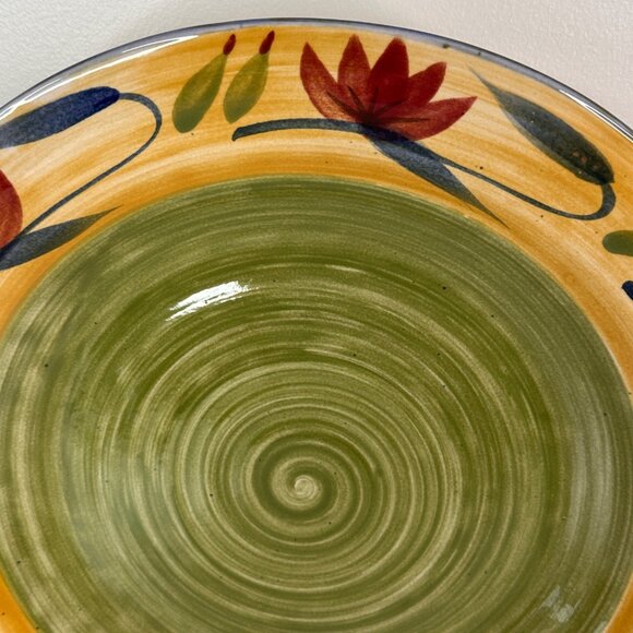 Handpainted Pier 1 Elizabeth Stoneware Platter 14" with Floral Design - Picture 2 of 6